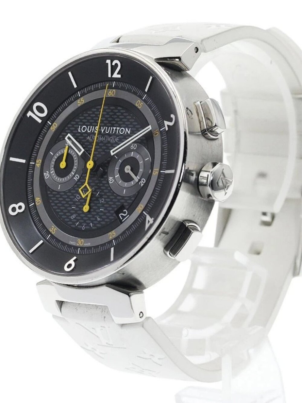 LOUIS VUITTON Tambour Moon Q8D40 Chronograph black Dial Automatic Men's_942365